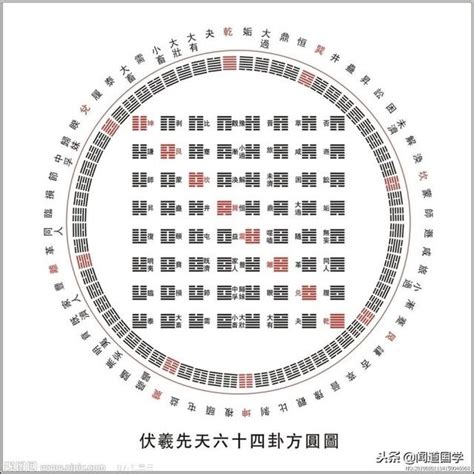 易經方圓圖|伏羲六十四卦次序圖/ 方位圖 